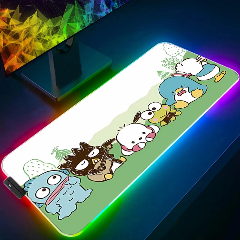 

LED Mouse Pad H-hangyodon Computer keyboard Backlight Carpet Large Gaming Accessories Kawaii RGB Mousepad XXL PC Gamer Desk Mat