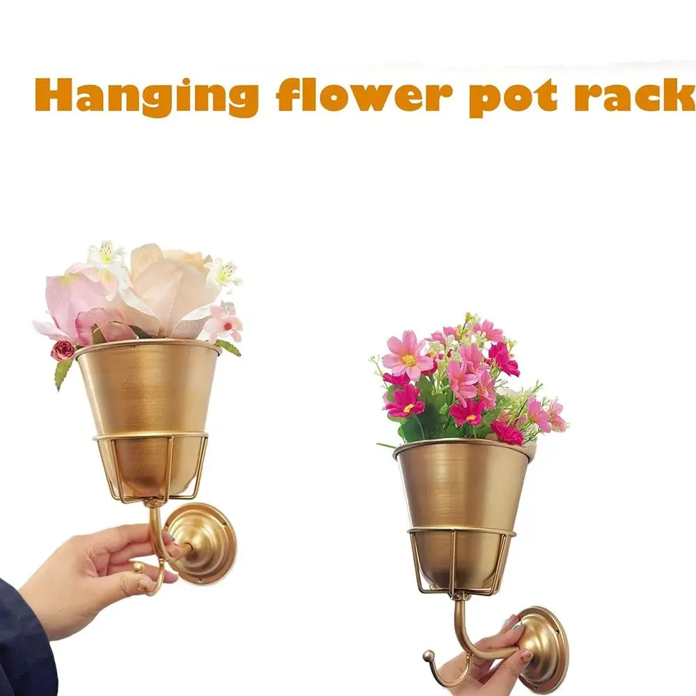 

Настенный опаловый настенный сосуд из нержавеющей стали Элегантная настенная ваза для цветов со съемным крючком Стойка для цветочных горшков ручной работы