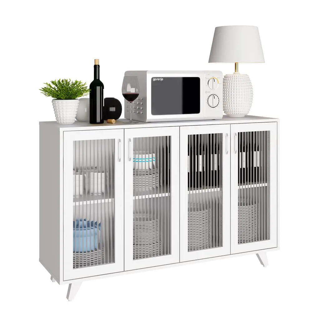 

Kitchen Buffet Server Table Accent Sideboard Cupboard Server Buffet Console Table With Doors Cabinet (49inch, White), Customized