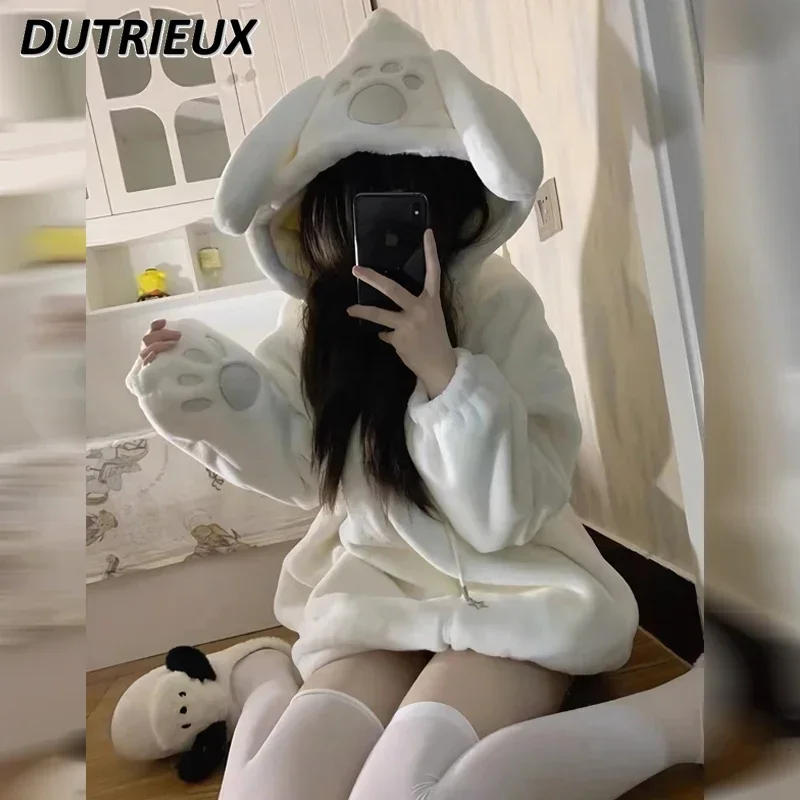 Veste à capuche en laine d'agneau pour femme, manteau ample et décontracté en velours épais, en coton, Version coréenne, nouvelle collection automne hiver