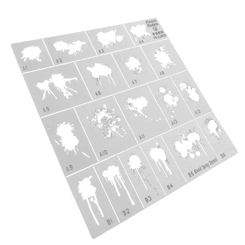 1/35 Blood Splatter Stencil Reusable Airbrush Template for Tank Vehicle Model Aging Blood Drip Splash DIY Hobby Spraying Tool