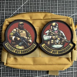 Chubby But Dangerous Tactical Badge Army Infantry Patch Printing Hook and Loop Soldier Morale Armband Military Backpack Sticker