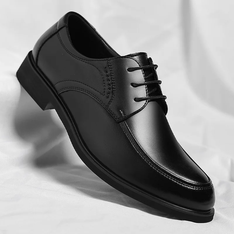 

Spring Autumn New Designer Dress Shoes Men Korean Fashion Casual Wedding Shoes Male Solid Color Lace Big Size Leather Shoe Man