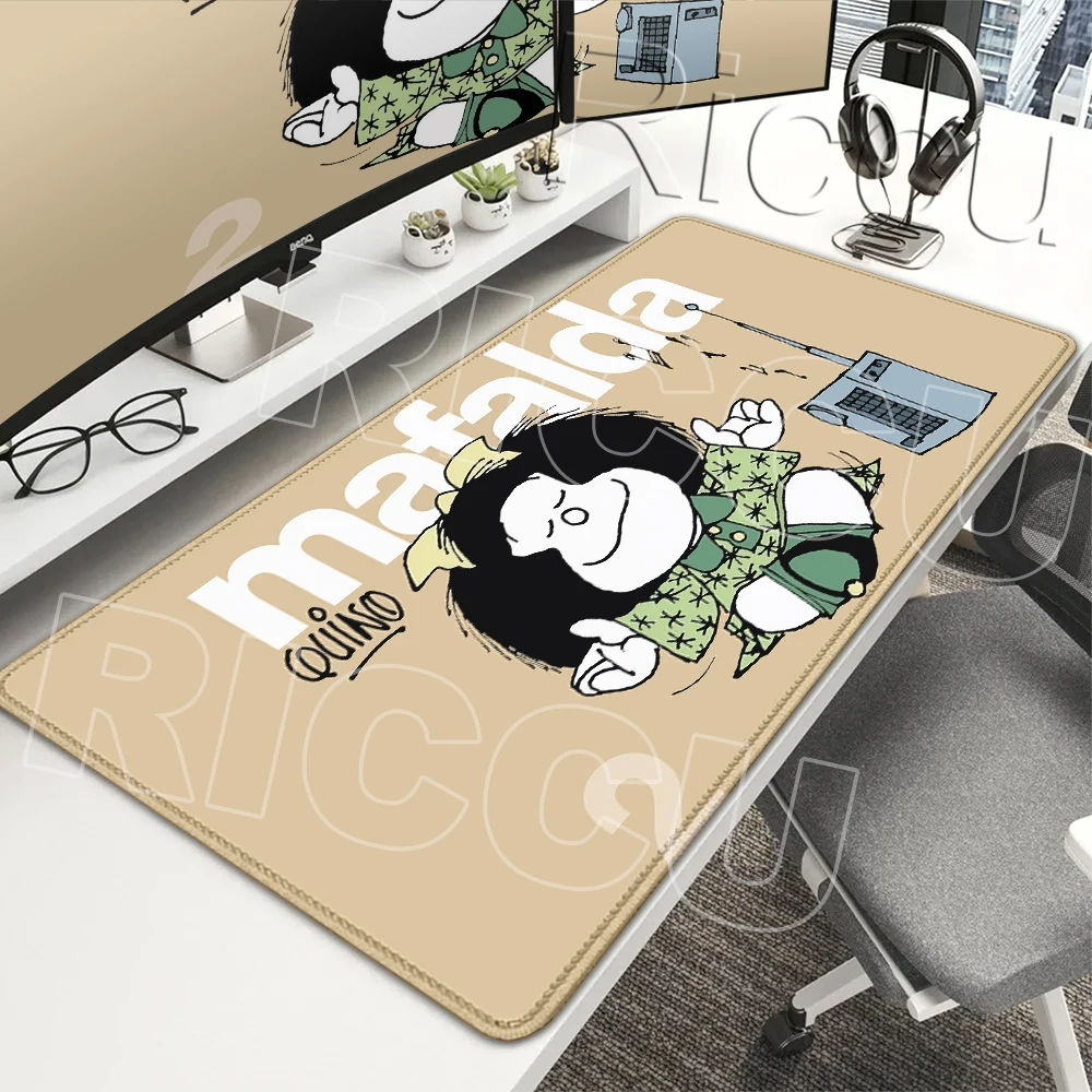 Mouse Pads Cartoon Mafalda Pattern Non-slip Rubber Carpet Locking Edge Offices Desk Accessories Gaming PC Computer Keyboard Mats