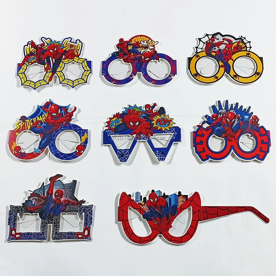 8 unids/set Mavel Spider-Man superhéroe máscaras de Halloween gafas máscara de Cosplay regalos de navidad disfraz de fiesta de cumpleaños para chico