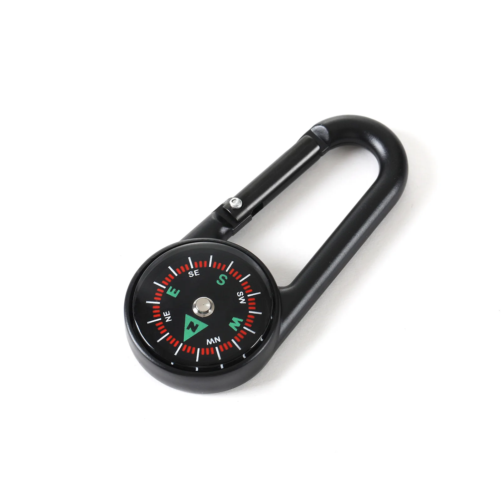2-in-1 Metal Keychain with Compass, Carabiner, Multifunctional Outdoor Survival Gear for Hiking, Camping, Emergency view 6