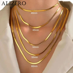 925 Sterling silver 18K Gold 4MM Flat chain Necklace for Women Luxury Fine Jewelry wedding gift choker Clavicle