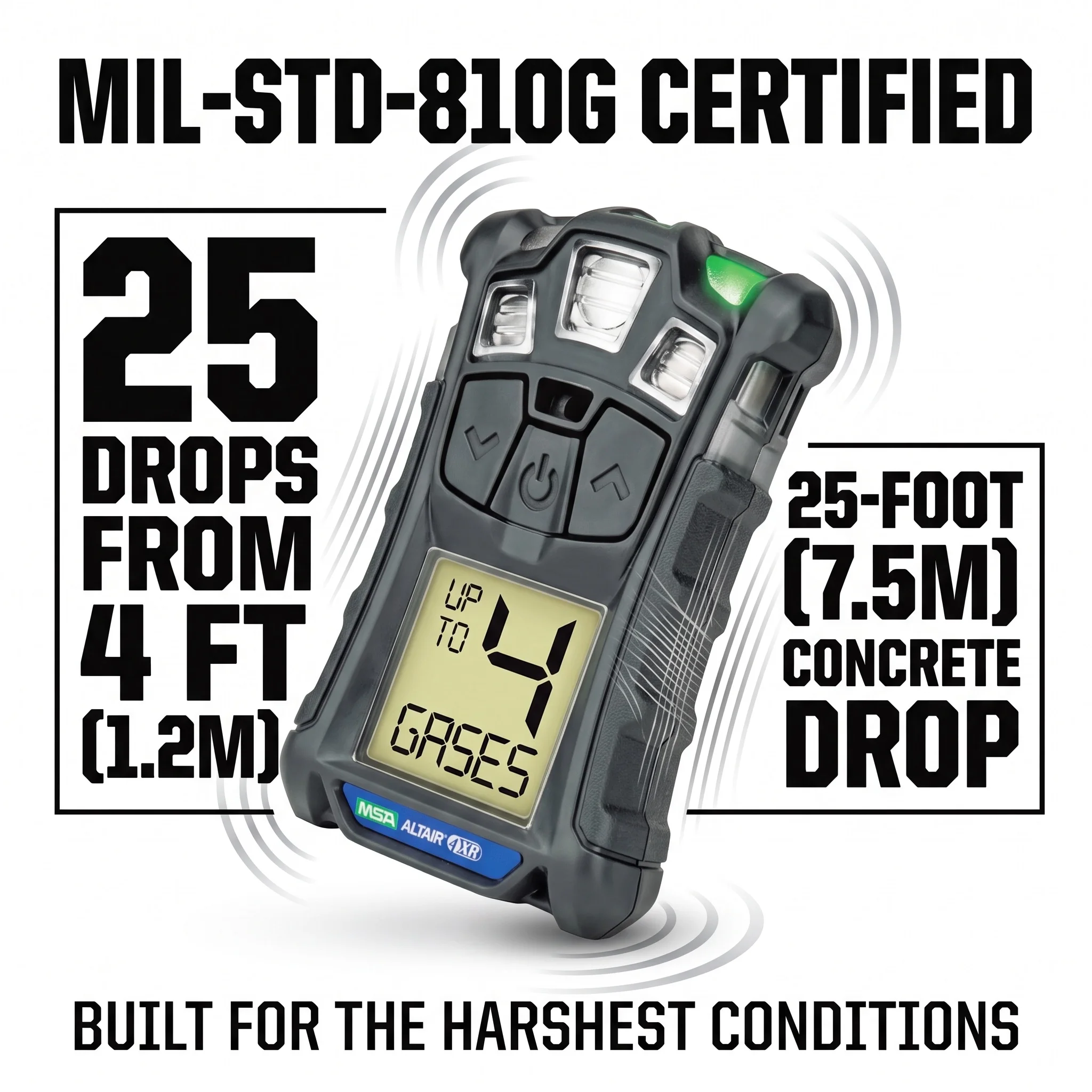 MSA ALTAIR 4XR Multigas Detector Portable 4 in 1 Gas Detector LEL O2 CO H2S Gas Leak Detector Monitor Non-Bluetooth
