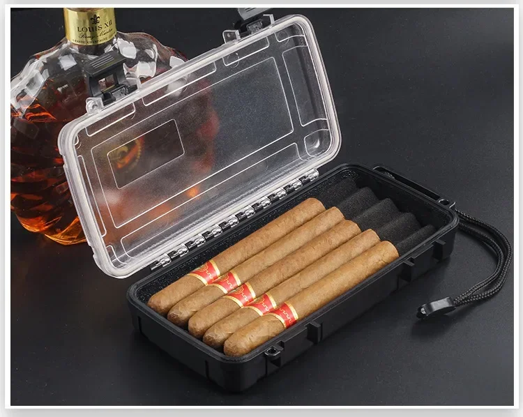 

Travel Humidor Accessories for Cigar Box Storage Travel Case For 5 Cigar Smoking Accessories cigarette case