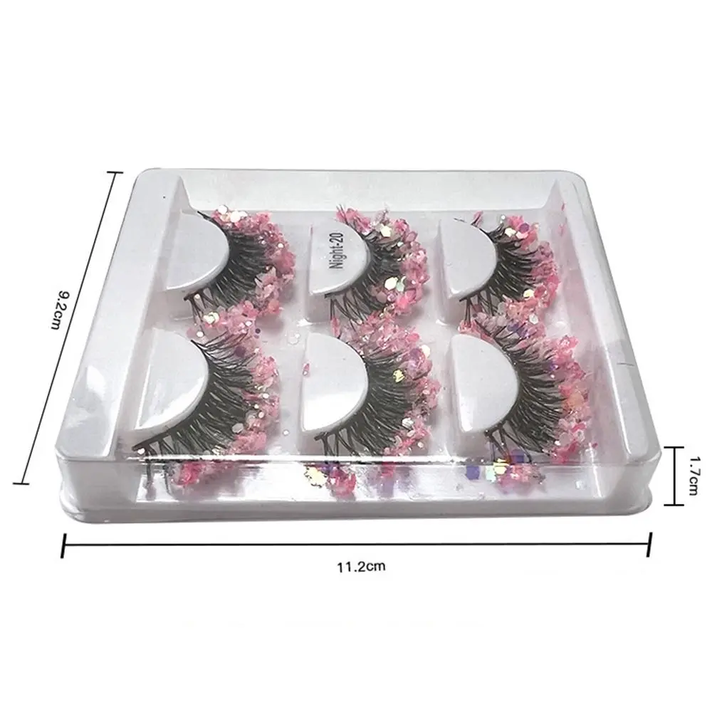 2 กล่องหนาหนาขนตา Glitter ขนตาสีเลื่อมเงา 3D ขนตาปลอม Lashes Extension ยุ้ย