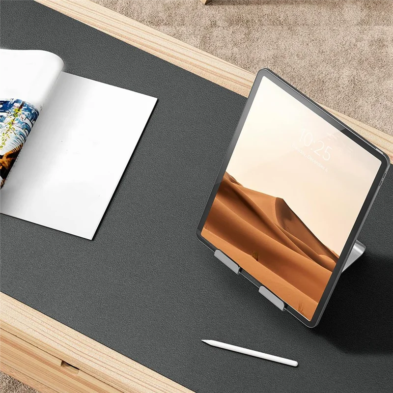 A88E-Retro Cowhide Patterned Desk Pad Double-Sided Stain-Resistant Mouse Mat Leather Pad