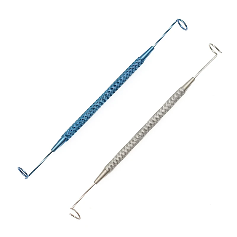 Titanium double ended pigtail ophthalmic probe eye surgical instruments