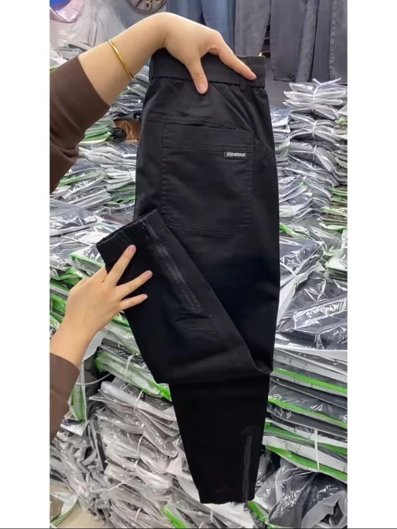 

Men's Loose Harlan Casual Pants Faionable Spring Autumn Korean Sle Elastic Workwear Cotton Youthful ular Long Trousers