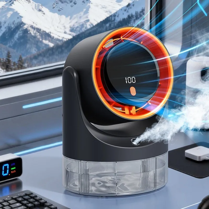 whyy-usb電源のデスクトップ加湿器スプレーファン、5段階の静かな動作、家庭やオフィスでの使用に最適