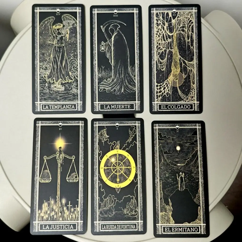 Kinner Tarot Deck 11*5.3 ซม. แรงบันดาลใจจากจักรวาลวาดด้วยมือ 78 การ์ดแบบดั้งเดิมไพ่ทาโรต์ในภาษาสเปน Espanol