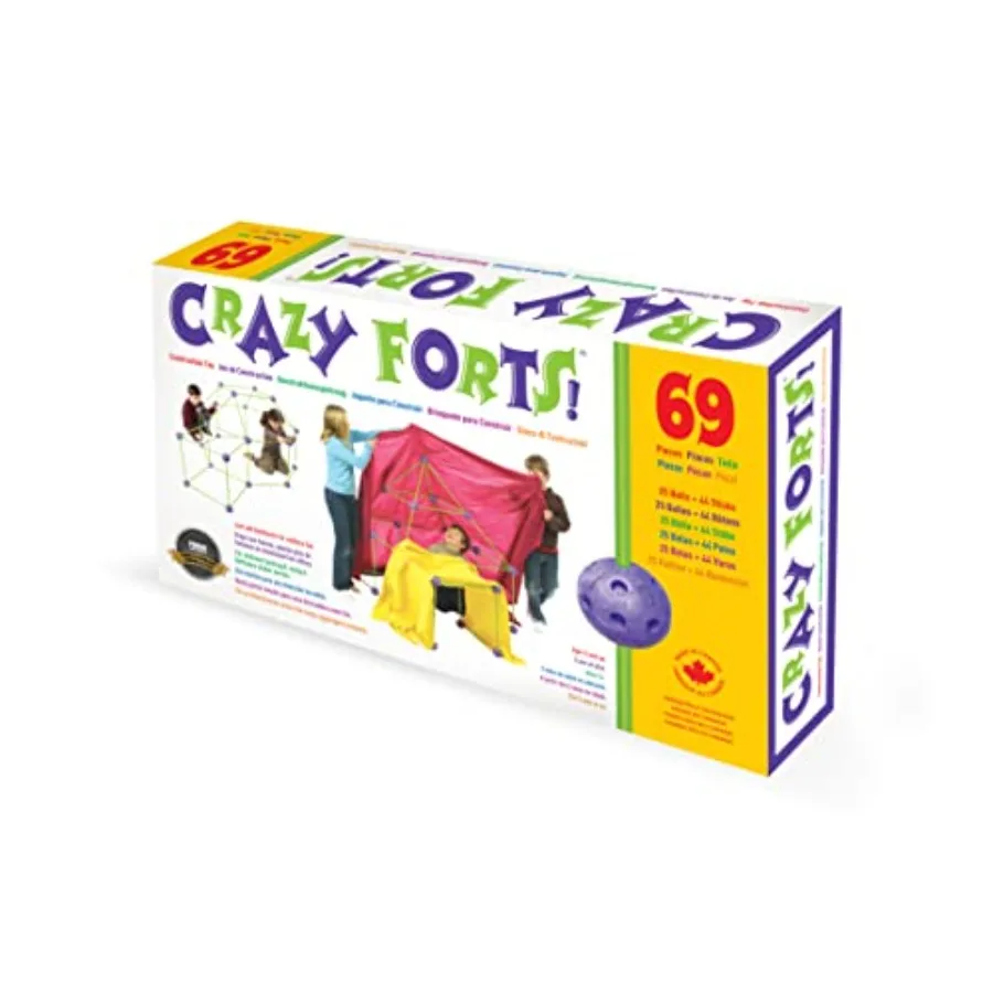 

Crazy Forts! 69 Piece Buildable Indoor/Outdoor Play Fort Playset DIY Build Your Own STEAM toy Purple