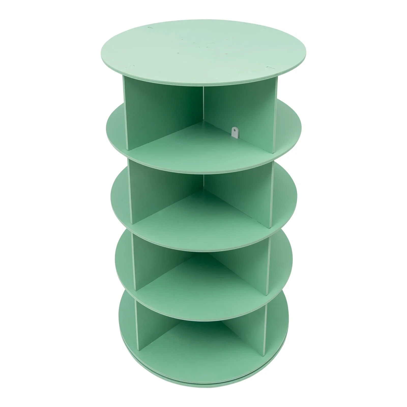 Freistehender blaugrüner Schuh-Organizer mit drehbarem Design – perfekt für einfachen Zugriff und Organisieren