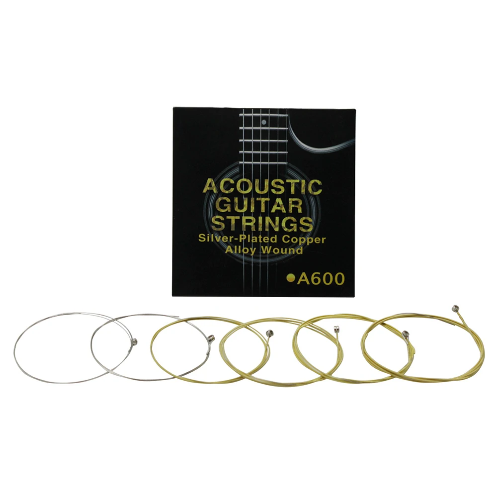 

1 set Silver Plated Guitar Strings Acoustic Electric Brass Alloy Standard Tension Musical Instruments Accessories Replacement
