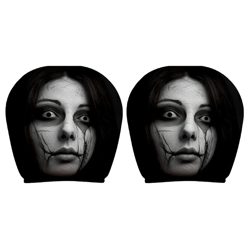 Horror Themed Car Headrest Covers Easy to Install Polyester Component Case