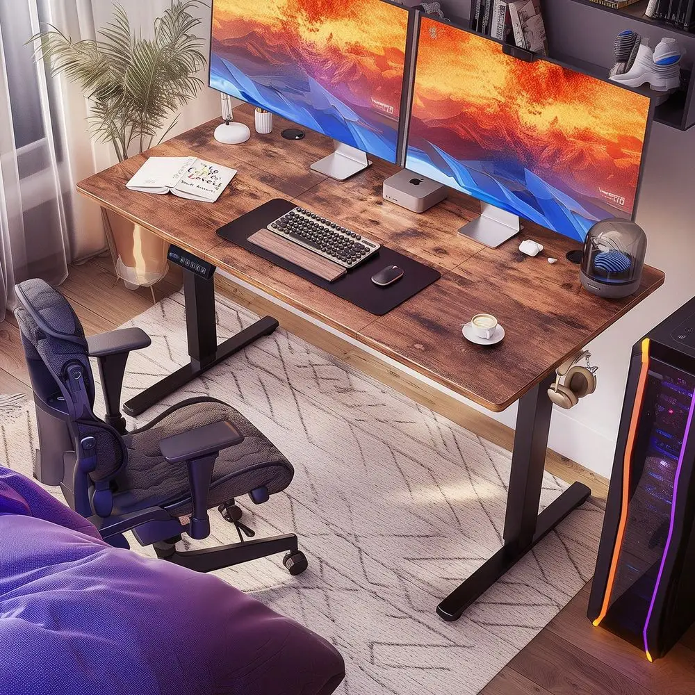 

Электрический регулируемый по высоте стол для работы стоя, компьютерная рабочая станция, подъемный стол для дома и офиса, игровой стол с памятью положений