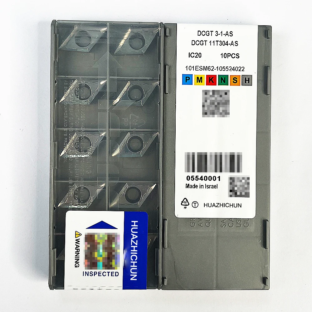 

HUAZHICHUN 10pcs DCGT 11T304-AS External turning tool Aluminum turning insert Copper and aluminum processing