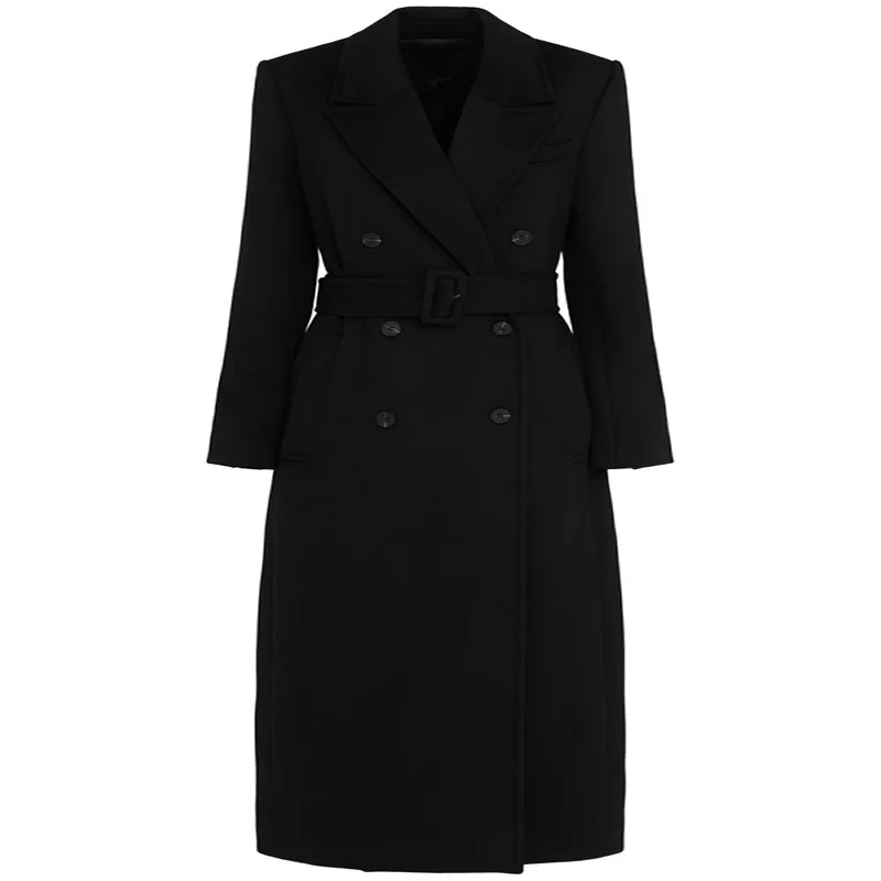

Women Turn-Down Collar Coat Office Lady's Long Sleeve Wool Coat