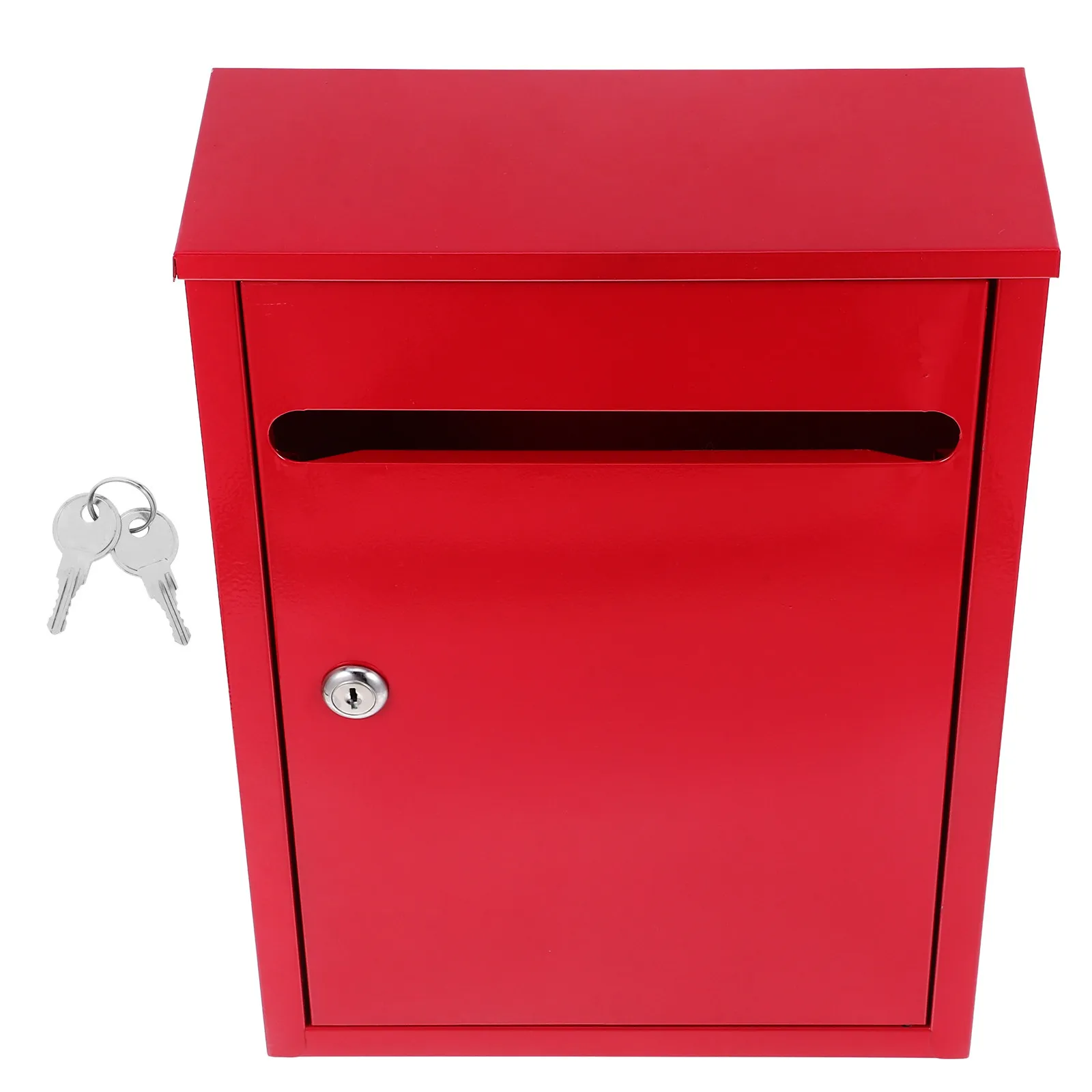 Lockable Iron Suggestion Box Outdoor Large Capacity Metal Mailbox Wall Mounted Donation Feedback Complaint Collection Box