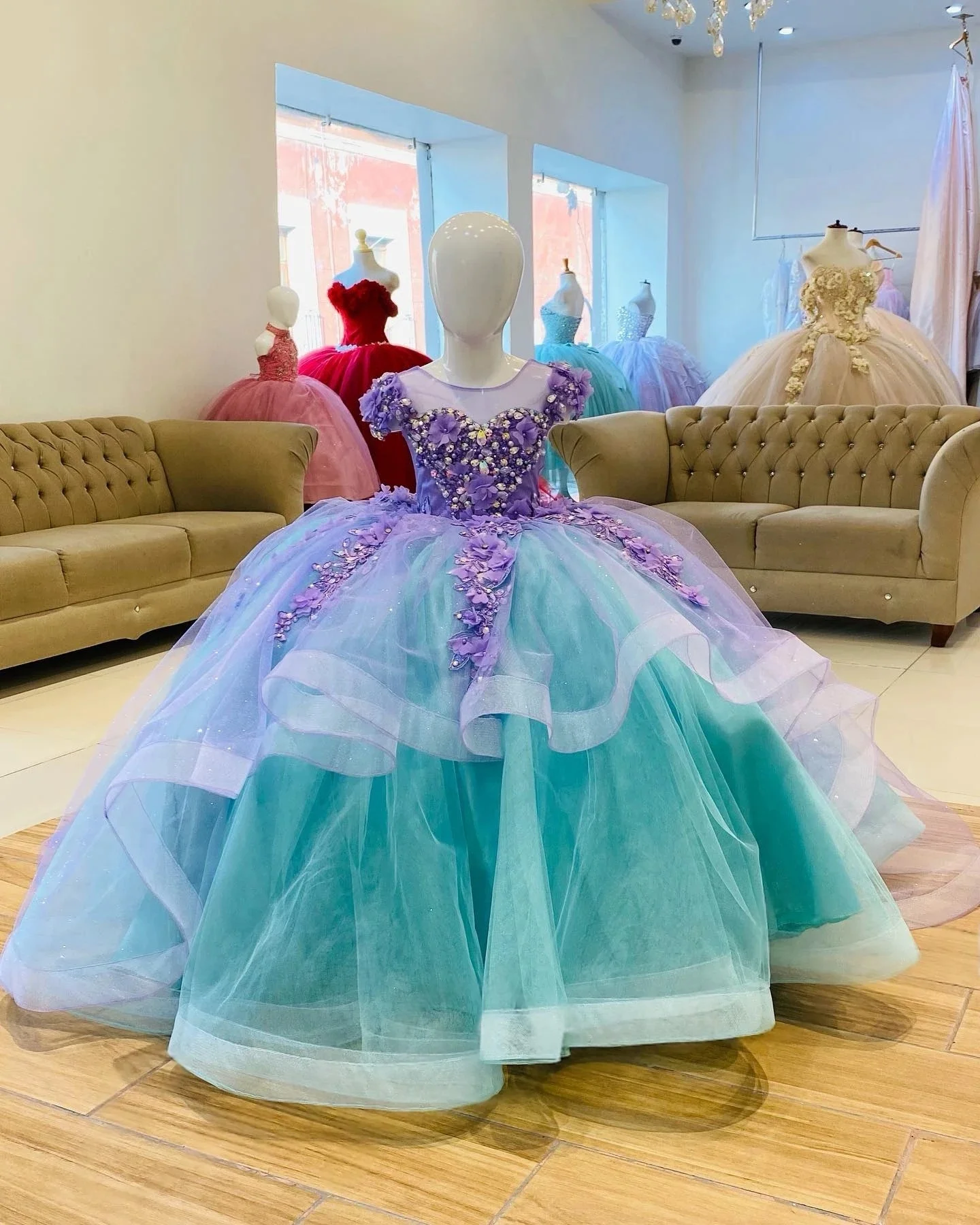 custom-flower-girl-dress-wedding-gown-first-christmas-party-dress-sheer-neck-3d-floral-applique-layered-tulle-ball-gown