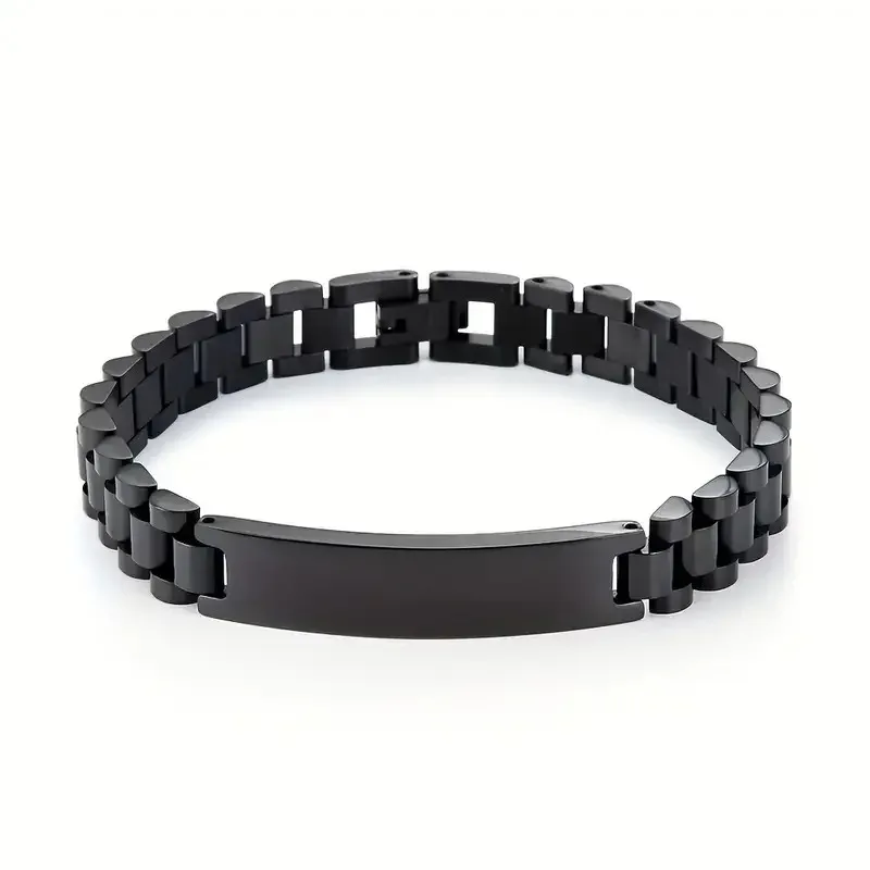 Customized Name Text Men's Bracelet, Engraved Gift