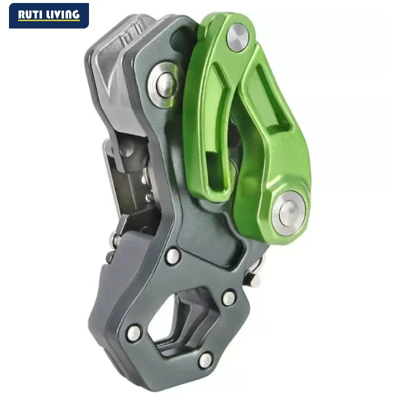 Secure Descent Device for Outdoor and Rescue Use, Made of High-Quality Aluminum Alloy with Anti-Skid Design