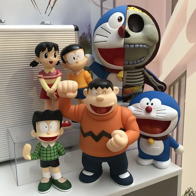 Большого размера Doraemon Nobita Nobi Shizuka Minamoto Семейные портреты экшн-фигурки кавайная игрушка кукла настольное украшение подарок на день рождения