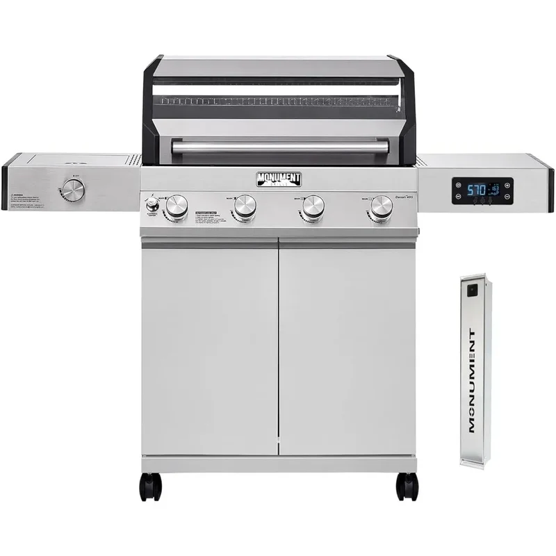 

4-Burner Liquid Propane Gas Smart BBQ Grill Stainless Steel with Smoke Box (2 items)