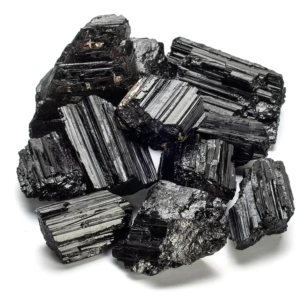 100% bolsa de piedra de turmalina negra áspera natural, cristal original, turmalina negra, roca, fabricación de joyas DIY