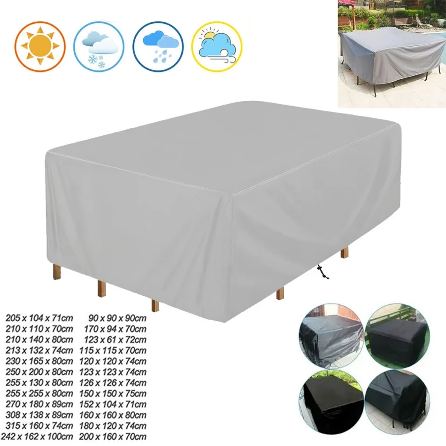 210D Wasserdichte Staubdichte Universelle Outdoor-Möbelabdeckung für Terrasse und Garten in Allen Größen Erhältlich – Detail 4
