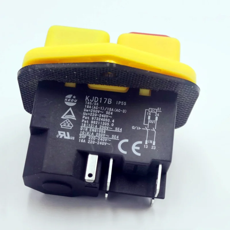 1PC KJD17B button switch 220V-240V 16A 5-pin power tool switch