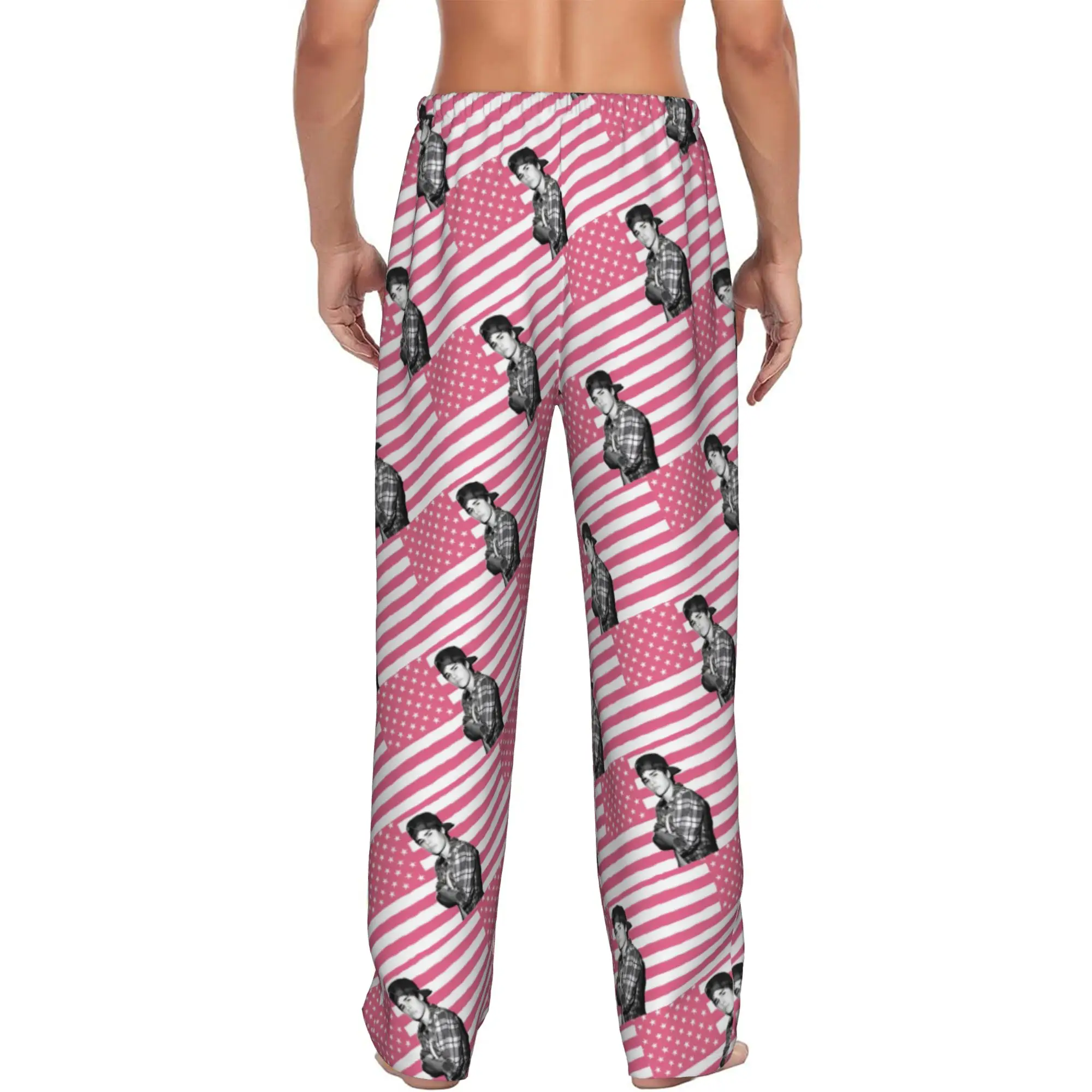 Custom Popular Singe Justin Bieber JBiebs Pajama Pants for Men  Lounge Sleep Stretch Sleepwear Bottoms with Pockets view 3