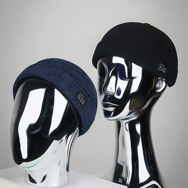 سروال قصير مالك البلد قبعة للجنسين لون نقي شريط المخملية القرع الجلد قبعة الكورية نمط الفردية قبعة بيسبول باردة #2