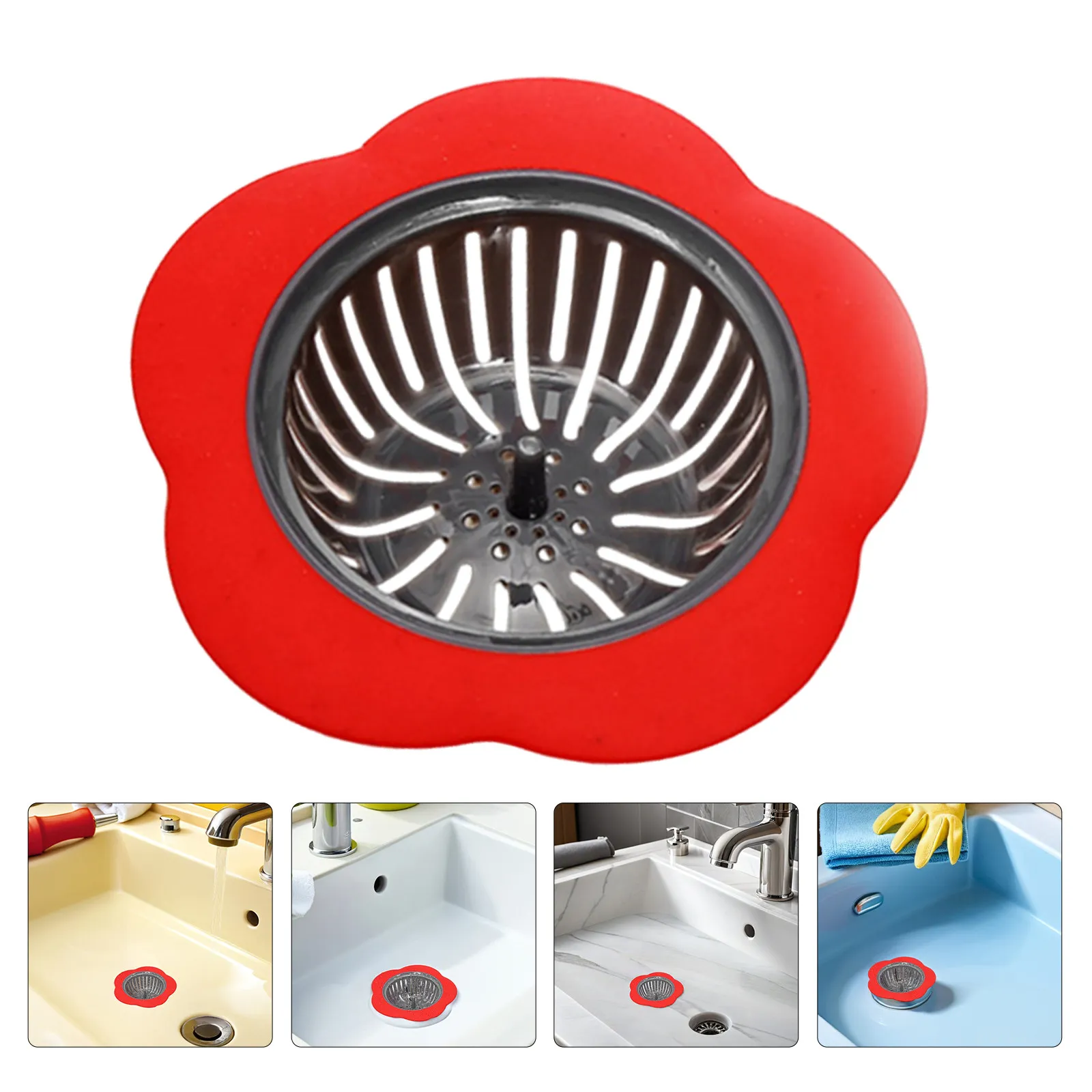 

Силиконовый фильтр-сетка в форме цветка для раковины, ванной, умывальника, прачечной, предотвращающий засоры в сливе