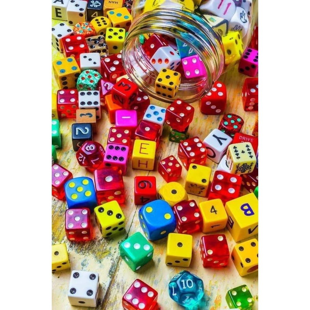 

500/1000/1200/2000 PCS Jigsaw Puzzles Colorful Dice Family Activity Games for Gameroom Bedroom Home Decor Gift