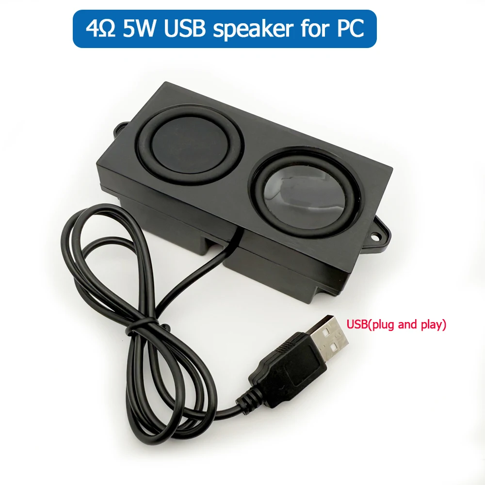 4Ohm 5W USB Speakers for Laptop with Sound Card Driver Plug and Play Woofer Speaker for Industrial PC
