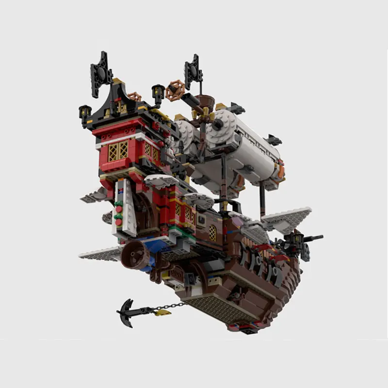 MOC Transportation series Airship spacecraft Model Scene Series Ornament Assembly Puzzle children Toy Christmas gifts