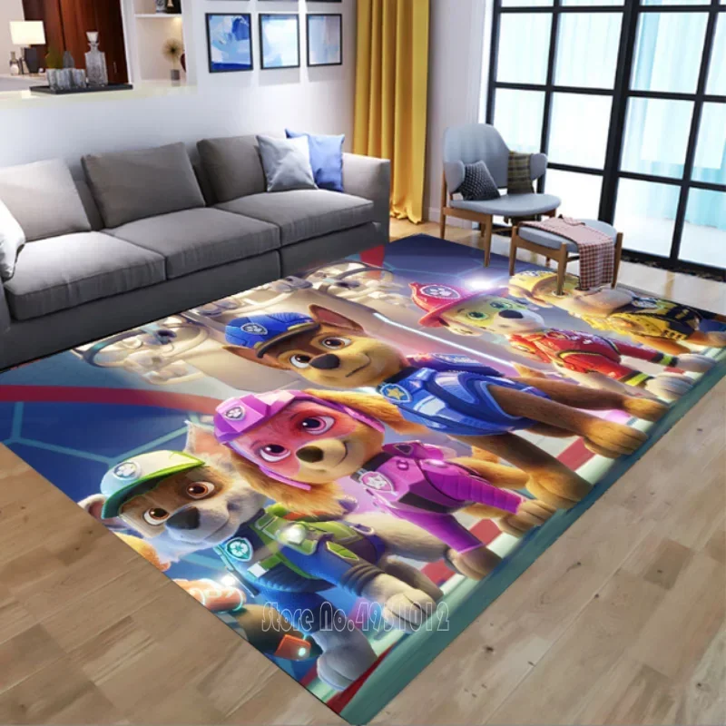 Anime 3D Print Kids Dog P-Paw P-Patrol Cartoon Carpet Rug Living Room Bedroom Decor Baby Children Anti Slip Crawling Mat