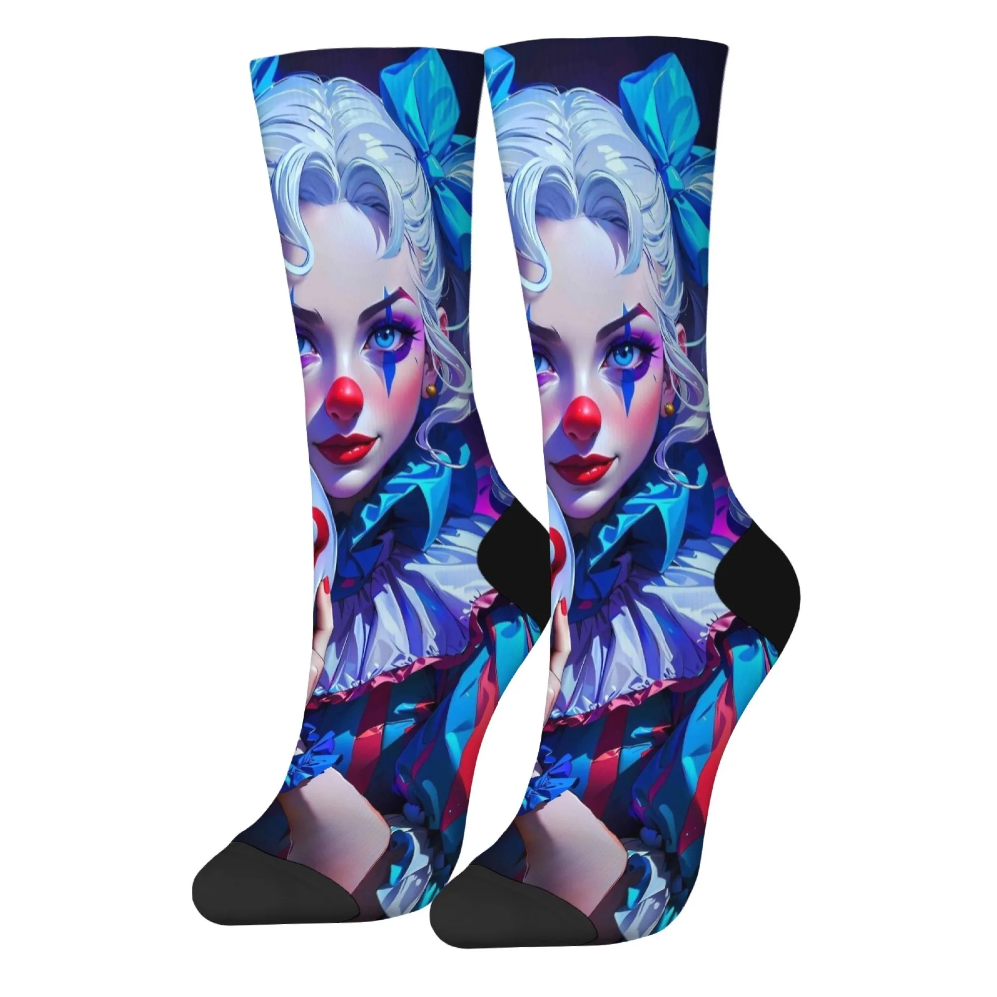 جوارب دائرية دافئة ذات طابع مهرج فني، ملابس خروج ناعمة قابلة للتنفس، مثالية للحفلات، هدايا مجنونة، ملابس رياضية خارجية يومية