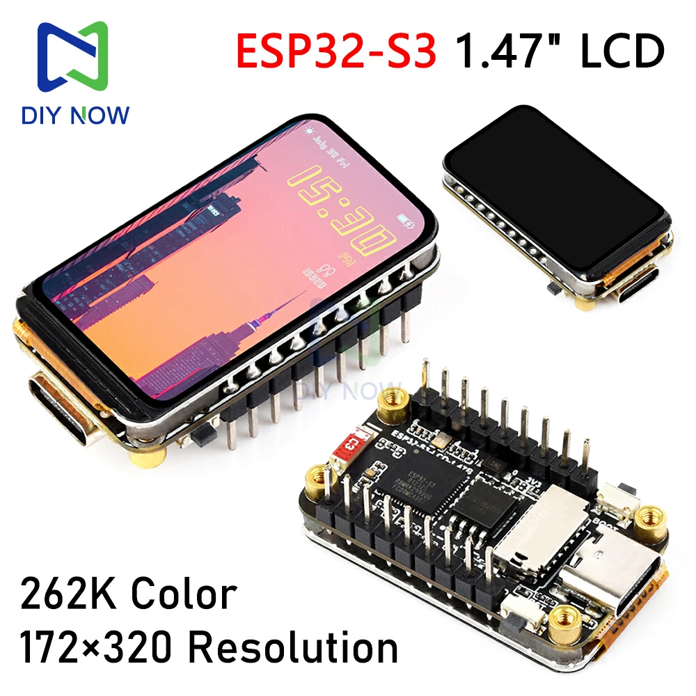ESP32-S3 1.47-inch LCD screen development board WIFI Bluetooth development board 172×320 resolution RGB LED Type C
