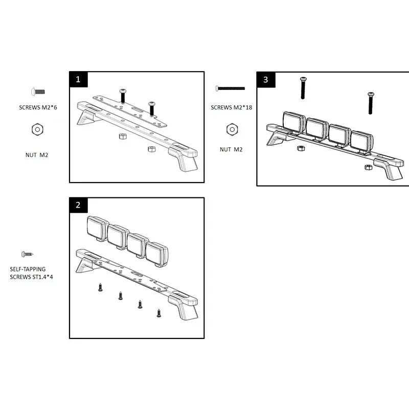 RC Car LED Roof Lamp Lights Bar for Axial SCX24 Xiaomi Jimny WPL C14 C24 RC Car Upgrade Parts Accessories