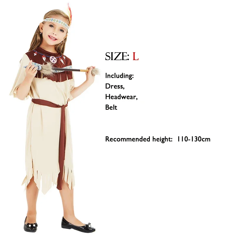 2025 Indians Outfit Primitive People Wild Man Halloween Costumes For Boy Gilr Kids Family Clothing Performance Show Fancy Party