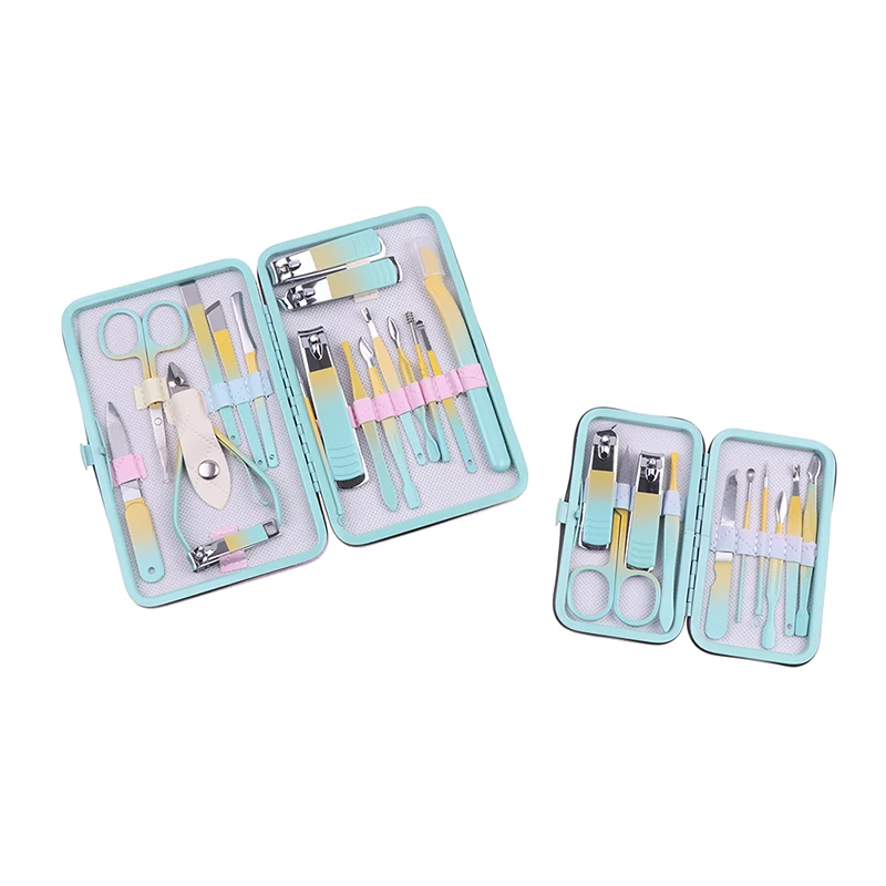 10/12/18Pcs Nagelknipser Set Edelstahl Maniküre Pediküre Kit Pflege Werkzeuge Mit Reiseetui