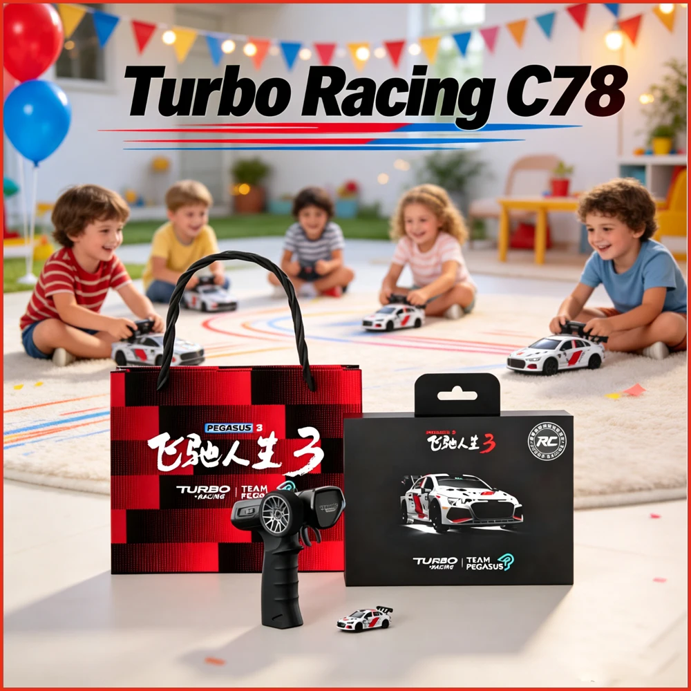 Turbo Racing Pegasus3 C78 1:76 1/76 Ultra-Mini RC Model Car & P36 2.4Ghz 5CH Remote Controller Gift