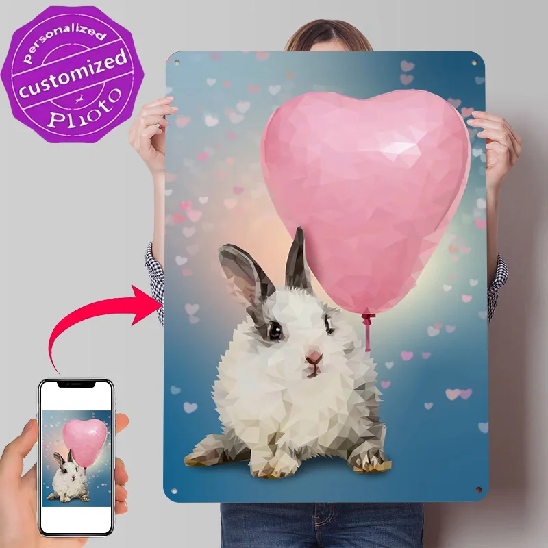 Always You Personalized 3D Textured Metal Poster Wall Art Tinplate Sign for Modern Home Decoration Luxury Bedroom Decorations