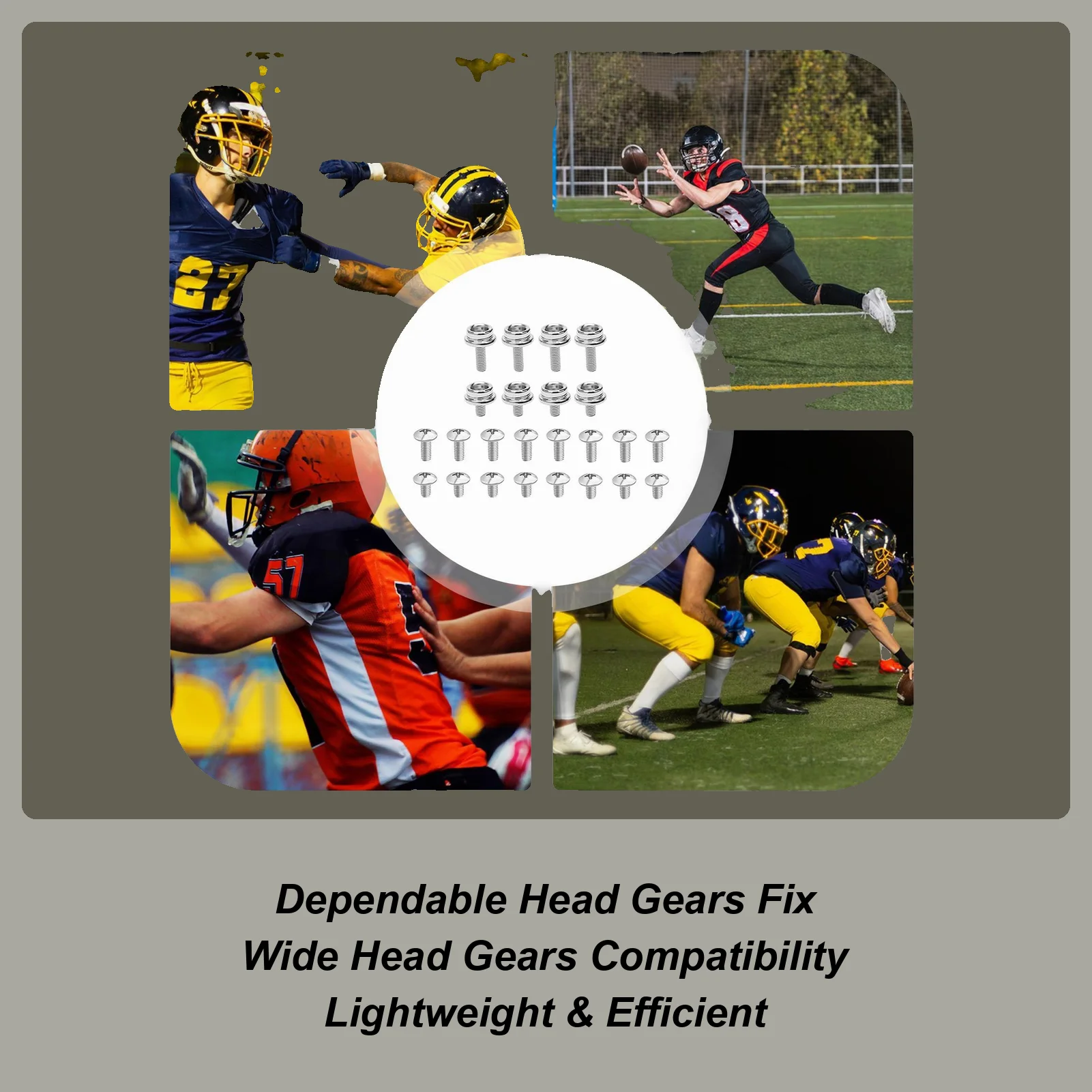 

Комплект для ремонта футбольного шлема 12 мм 10 мм, 24 предмета, винты для ремонта шлема из нержавеющей стали для бейсбола, софтбола, молодежи, девочек и мальчиков